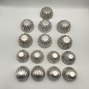 Vintage Jell-O Aluminum Gelatin Molds‎ Mixed Set of 15 Fluted Scalloped Silver